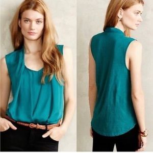 Deletta from Anthropologie top. Emerald green color.